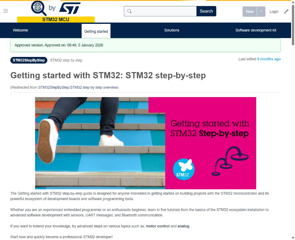 STM32 개발 시작하기 · 원문 페이지 캡처