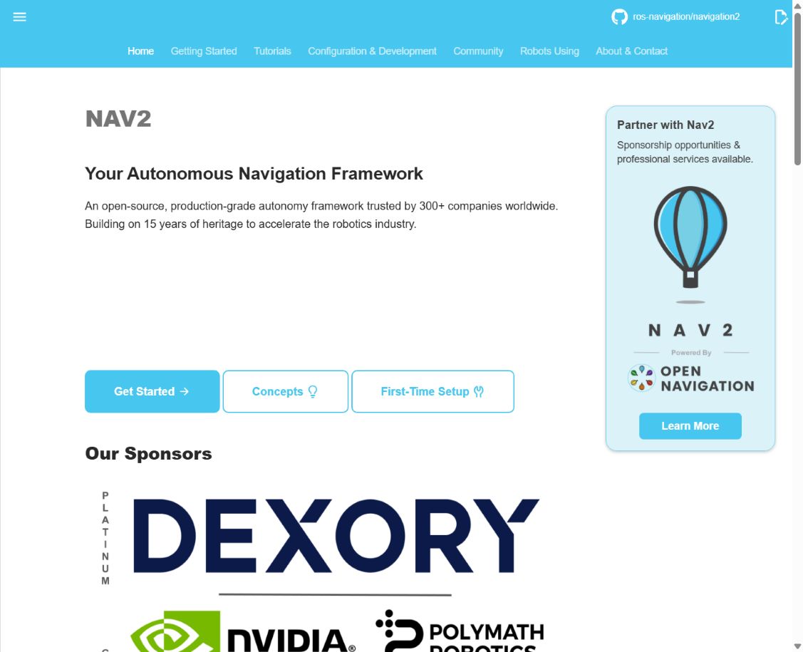 Nav2 로봇 내비게이션 · 원문 페이지 캡처