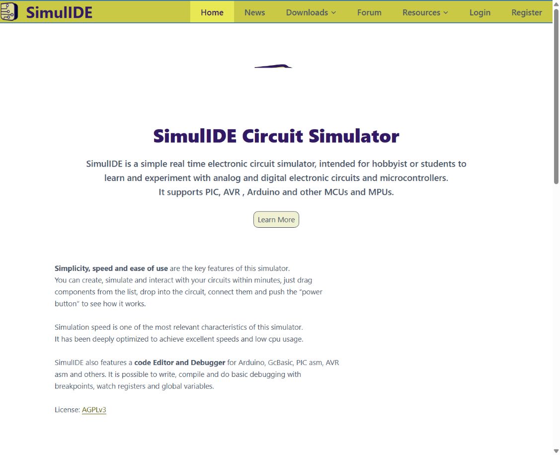 SimulIDE · 원문 페이지 캡처
